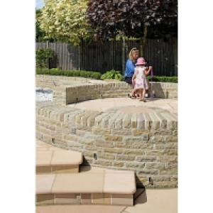 Wickes  Marshalls Fairstone Tumbled Natural Stone Walling - Autumn B