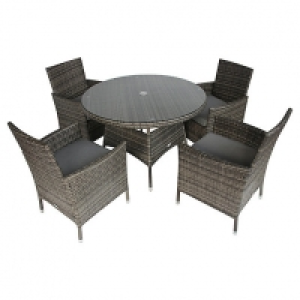 Charles Bentley 4 Seater Rattan Dining Set Grey £500.00
