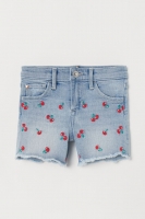 HM   Denim shorts with embroidery