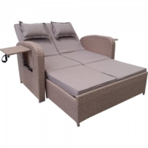 Albany Rattan Garden Bench n Bed