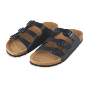 Ladies Navy Three Strap Sandal
