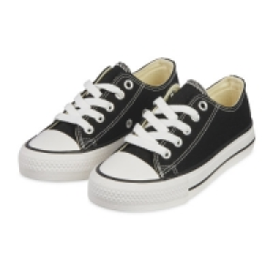 Aldi  Childrens Black Canvas Trainer