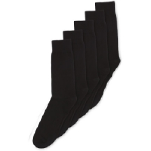 Mens 5 Pack Black Cotton Rich Socks