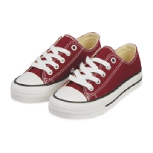 Aldi  Childrens Burgundy Canvas Trainer