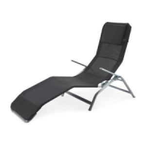 Aldi  Reclining Sunlounger Silver/Black