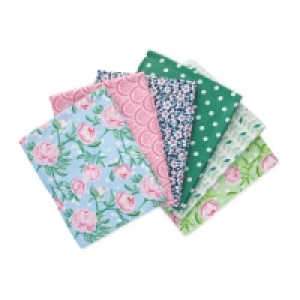 Aldi  Flower Fabric Fat Quarters 6 Pack