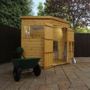 Wickes  Mercia 7 x 7 ft Timber Shiplap Pent Corner Shed with Assembl