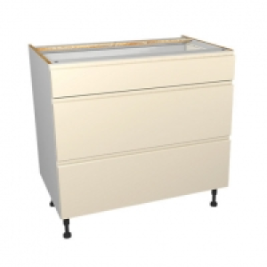 Wickes  Wickes Madison Cream Gloss Handleless Drawer Unit - 900mm (P