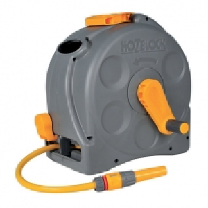 Hozelock 2415 2 in 1 Compact Enclosed Reel with Hose Pipe -
