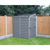 Wickes  Palram 4 x 6 ft Skylight Plastic Pent Shed with Base Grey