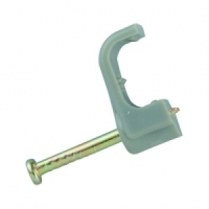 Wickes Twin & Earth Cable Clips - Grey 2.5mm Pack of 50