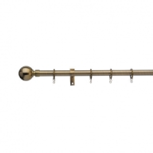 Universal Extendable Curtain Pole with Ball Finials - Antiqu &pound;34.99