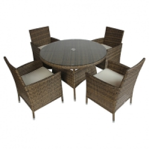 Charles Bentley 4 Seater Rattan Dining Set Natural £500.00