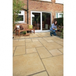 Wickes  Marshalls Regent Riven Buff Paving Slab 300 x 300 x 35 mm - 