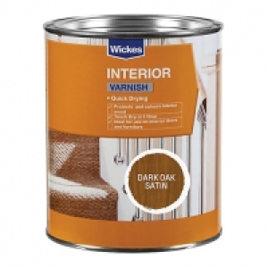 Wickes Quick Drying Interior Varnish - Dark Oak Satin 750ml £1.00