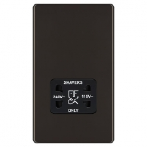 Wickes Screwless Flat Plate Dual Voltage Shaver Socket Black £26.00