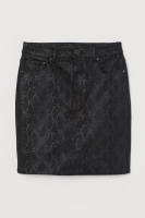 HM  Snakeskin-pattern denim skirt
