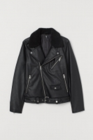 HM  Pile-collared biker jacket