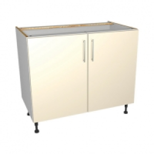 Wickes Orlando Cream Gloss Slab Base Unit - 1000mm £66.00