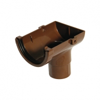 Wickes  FloPlast ROM2BR Miniflo Gutter Stopend Outlet - Brown