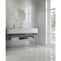 Wickes  Boutique Bukan Silver Glazed Porcelain Wall & Floor Tile 600
