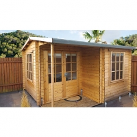 Wickes  Shire 12 x 18 ft Ringwood Double Door Log Cabin with Covered
