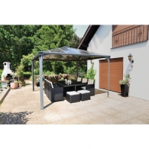 Palram Palermo Polycarbonate Garden Gazebo Grey - 3600 x 360 &pound;1,259.00