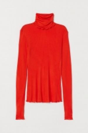 HM  Silk-blend polo-neck top