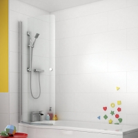 Wickes  Wickes Curved Front Shower Bath Screen For P Shaped Baths - 
