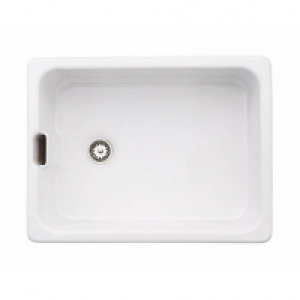 Abode Belfast 1 Bowl Ceramic Kitchen Sink - White
