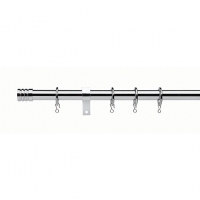 Wickes  Universal Curtain Pole with Stud Finials - Chrome 28mm x 3m