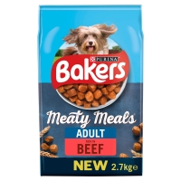 Wilko  Bakers Meaty Meals Beef Flavour Complete Dry Dog Food 2.7kg