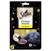 Wilko  Sheba Creamy Snacks Chicken Cat Treats 4 x 12g