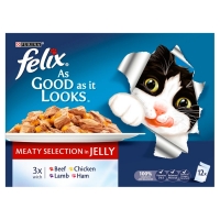 Wilko  Felix As Good as it Looks Meaty Selection Cat Food in Jelly 
