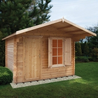 Wickes  Shire 10 x 10 ft Hopton Security Log Cabin with Shuttered Wi