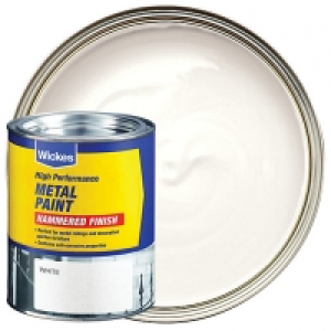 Wickes Metal Paint - Hammered White 750ml