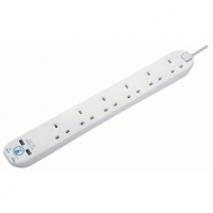 Masterplug 6 Socket Extension Lead With Surge Protection & U £17.00
