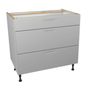 Wickes Orlando Grey Gloss Slab Drawer Unit - 900mm (Part 1 o