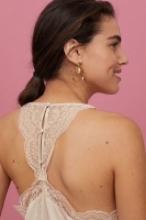 Lace-trimmed satin top £10.00