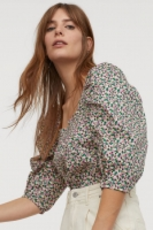 Puff-sleeved cotton blouse £12.00