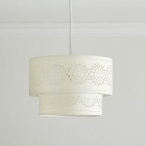 Wilko  Wilko Cream Laser Cut Light Shade