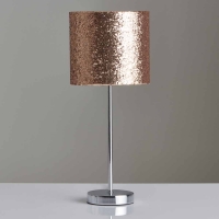 Wilko  Wilko Milan Rose Gold Glitter Table Lamp
