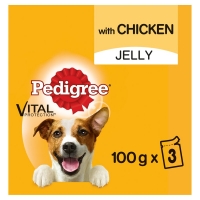Wilko  Pedigree Chicken in Jelly Dog Food Pouches 3 x 100g