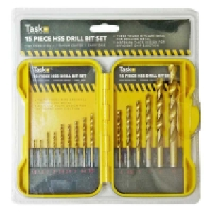 15pce HSS Twist Drill Bit Set Yellow Case £4.99
