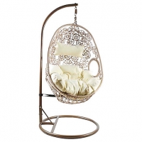 Wickes  Charles Bentley Rattan Floral Swing Chair Natural