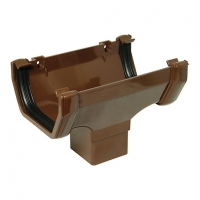 Wickes  FloPlast ROS1BR Half Square Line Gutter Running Outlet - Bro