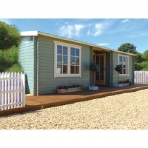 Wickes  Shire 26 x 14 ft Elveden 2 Room Double Door Log Cabin with A