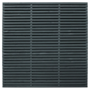 Forest Garden Double Slatted Grey Fence Panel 6 x 6 ft 3 Pac