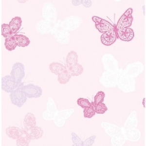 Superfresco Easy Pink Butterfly Print Wallpaper - 10m £20.00