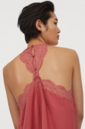 Lace-trimmed satin top £7.00